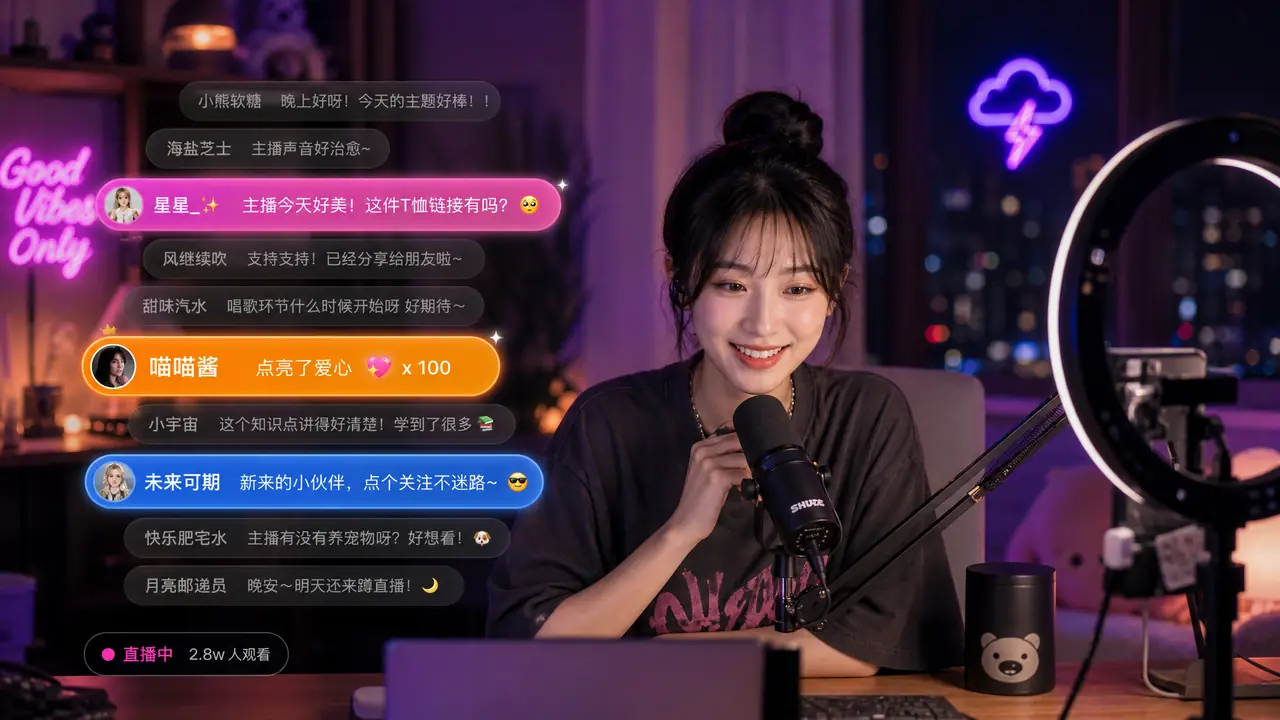 直播间有趣提示词怎么发？弹幕互动的梗和边界